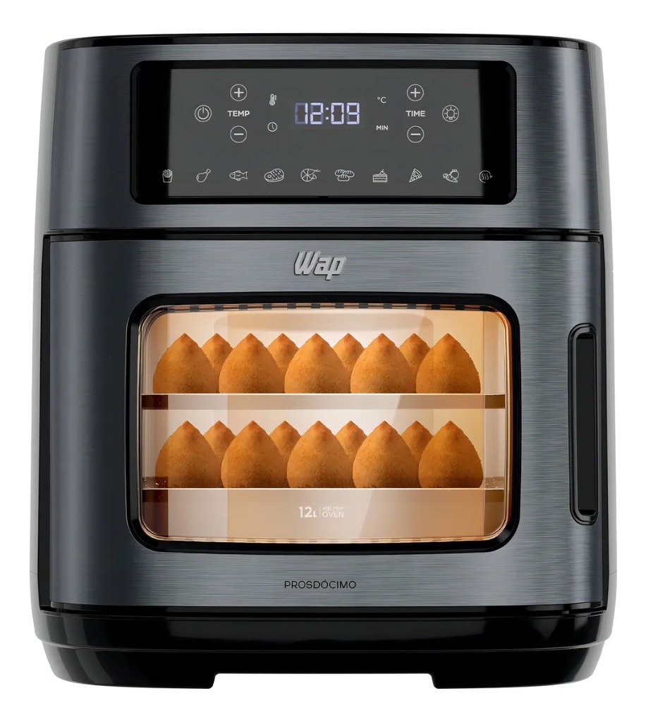 Fritadeira Elétrica Air Fryer Oven Black INOX WAP WAOD2 12L